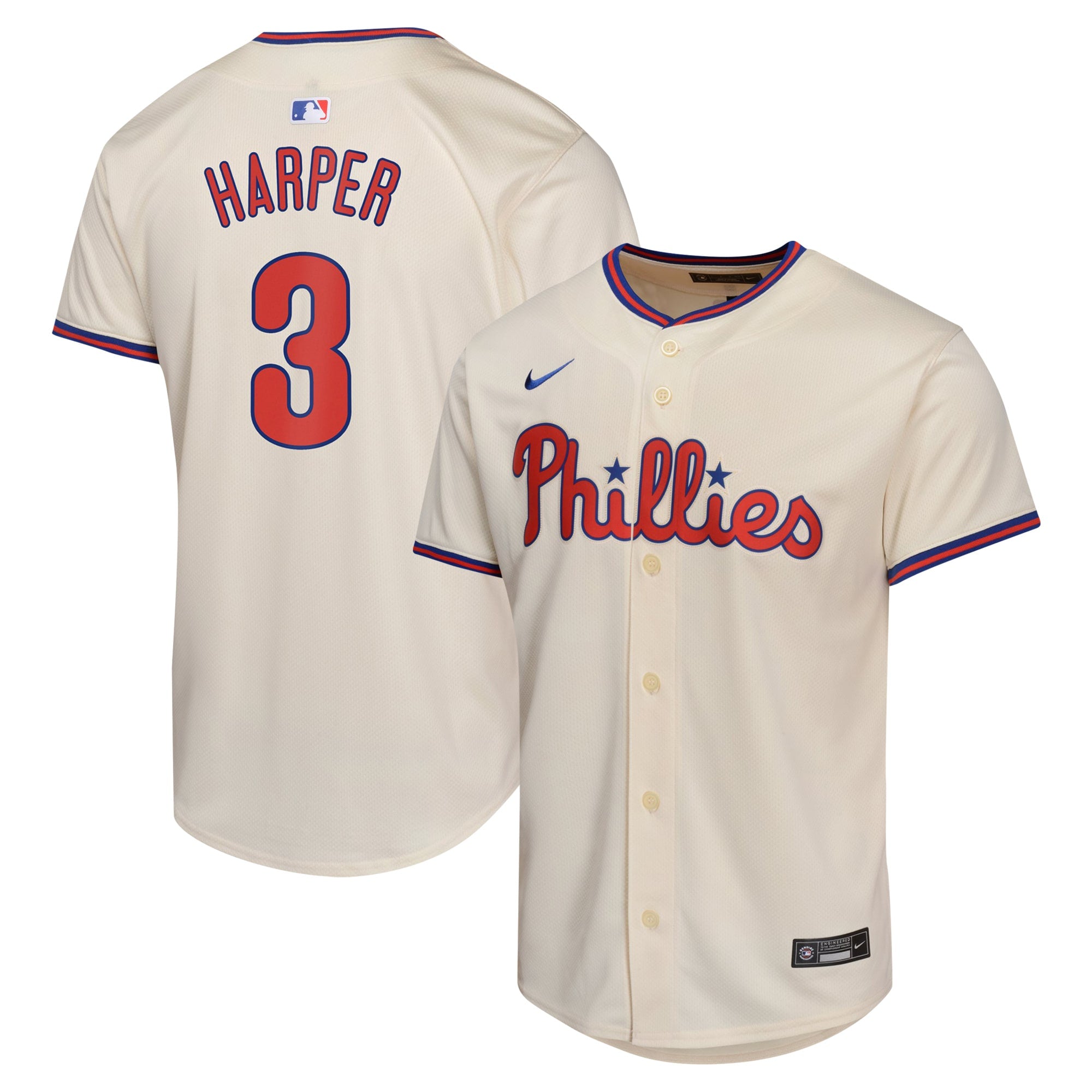 Bryce Harper Philadelphia Phillies Youth Limited Player Jersey - White/Cream/Light Blue