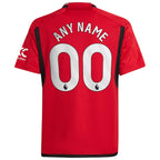 Manchester United adidas Youth 2023/24 Home Replica Custom Jersey - Red