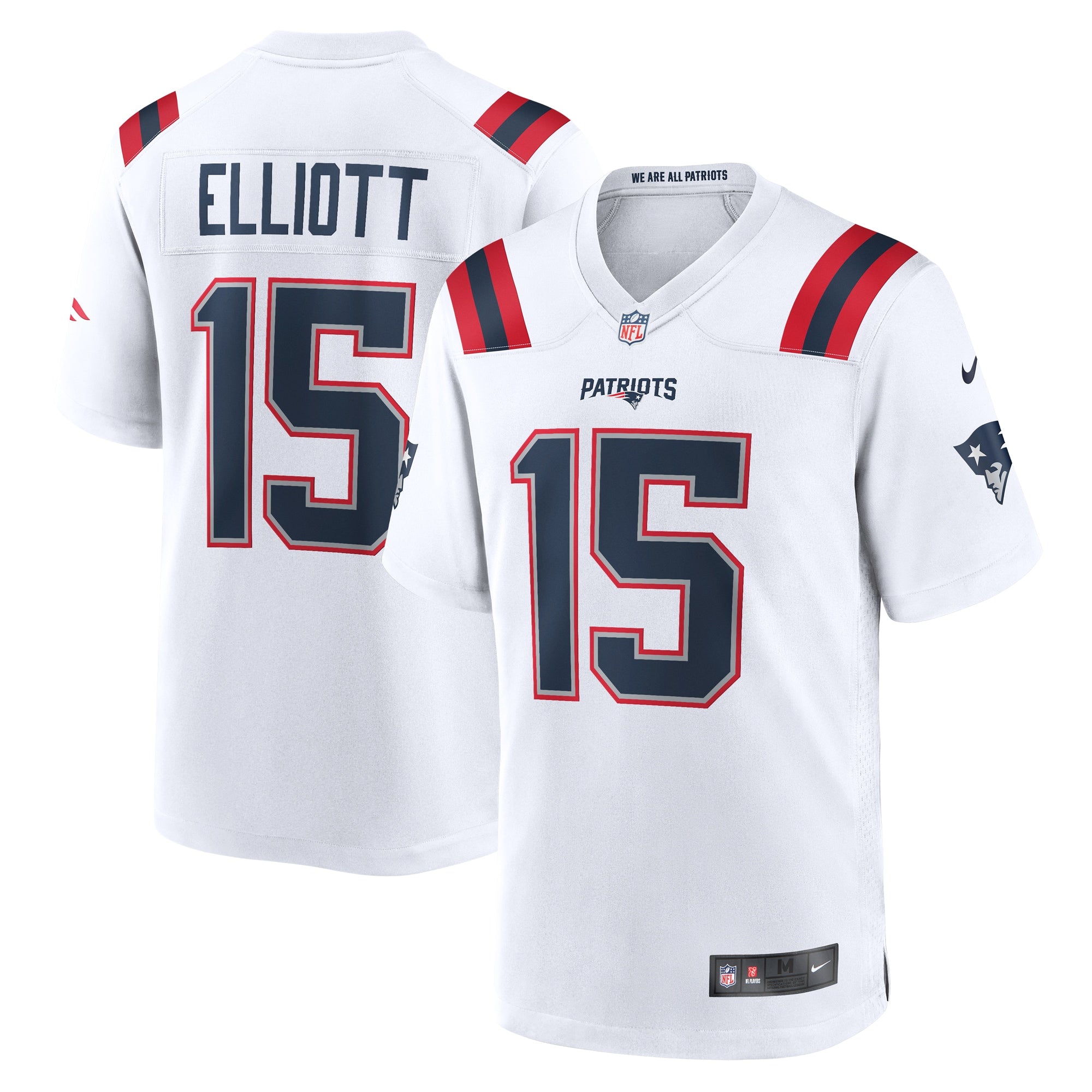 Ezekiel Elliott New England Patriots Nike Game Player Jersey - Navy/Red/White