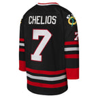 Chris Chelios Chicago Blackhawks Youth 1997-98 Blue Line Captain Patch Player Jersey - Black