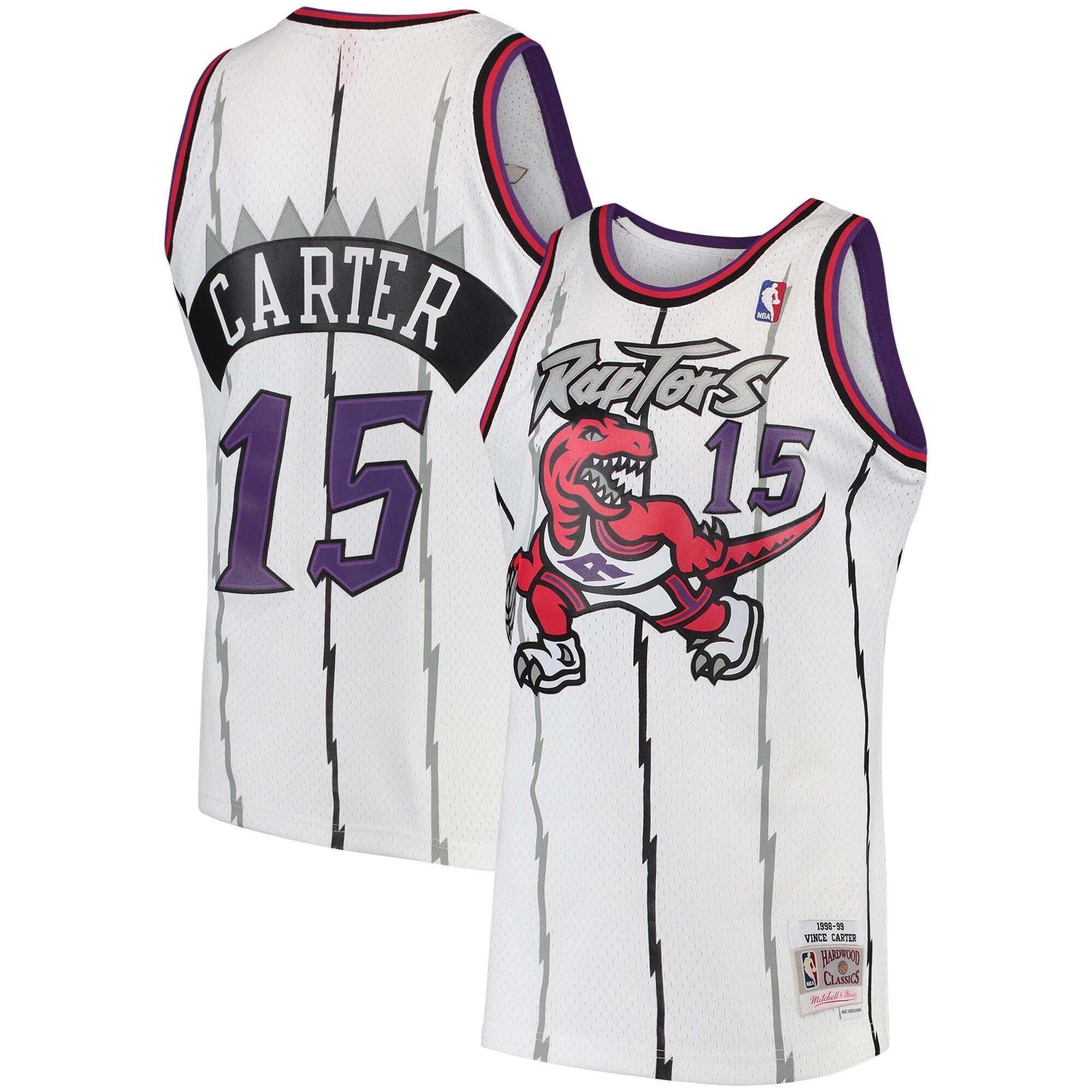 Vince Carter Toronto Raptors 1998/99 Hardwood Classics Swingman Jersey - Purple/White