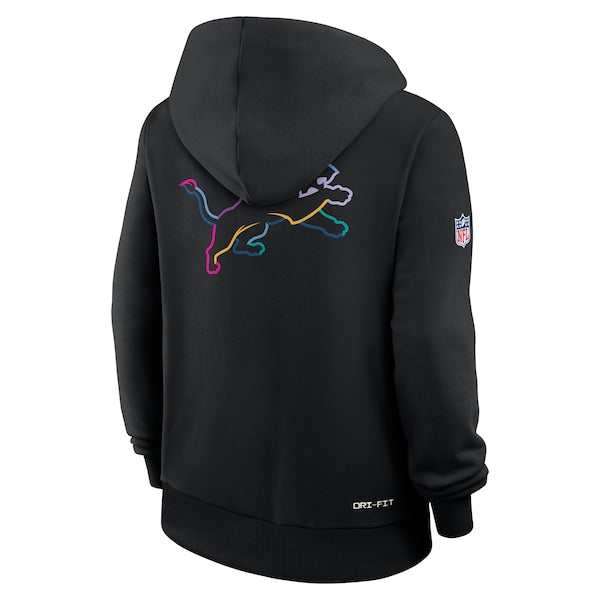 Detroit Lions Nike Women's 2025 NFL Crucial Catch Sideline Standard Issue Dri-FIT Hoodie - Black