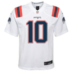 Drake Maye New England Patriots Nike Youth White Game Jersey - White/Red