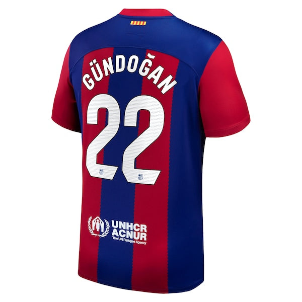 Ilkay Gündogan Barcelona Nike 2023/24 Home Stadium Replica Player Jersey - Royal/Aqua/White