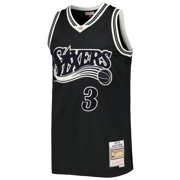 Allen Iverson Philadelphia 76ers Hardwood Classics Off-Court Swingman Jersey - Black