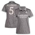 Jude Bellingham Los Merengues adidas Originals Women's 2024/25 Third Replica Player Jersey - Charcoal/White