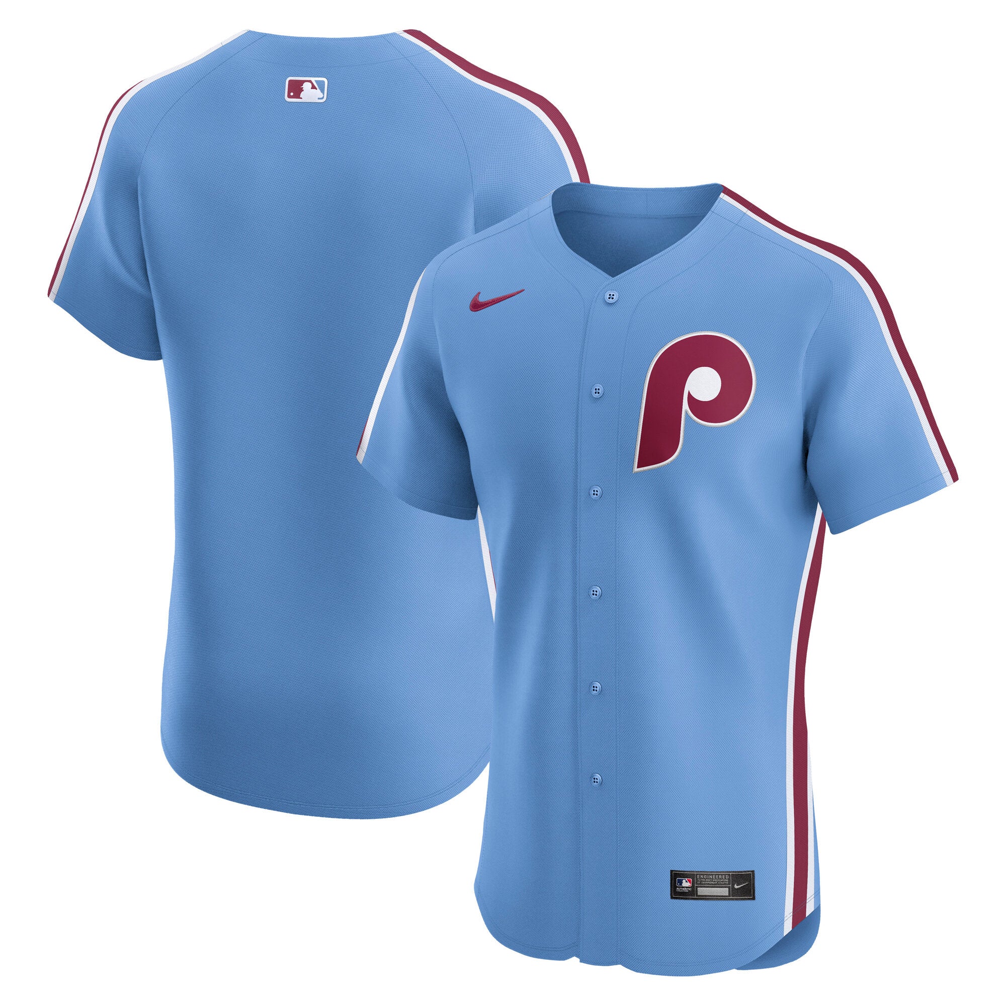 Philadelphia Phillies Nike Alternate 2 Elite Jersey - Cream/White/Light Blue