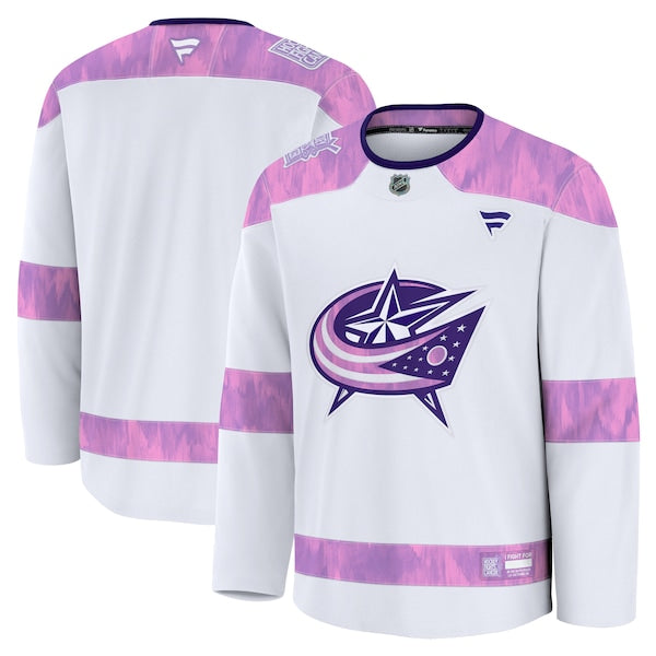 Columbus Blue Jackets  2024 Hockey Fights Cancer Practice Jersey - White