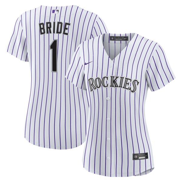 Colorado Rockies Nike Women's #1 Bride Home Replica Jersey - White