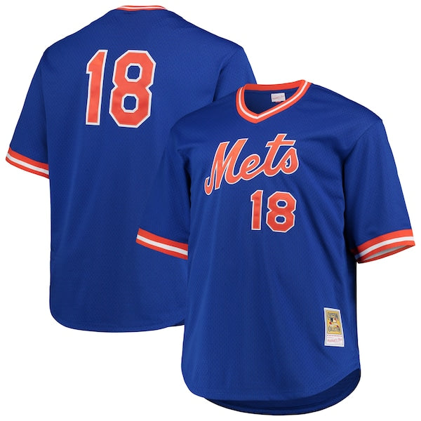 Darryl Strawberry New York Mets Big & Tall Cooperstown Collection Mesh Batting Practice Jersey - Royal