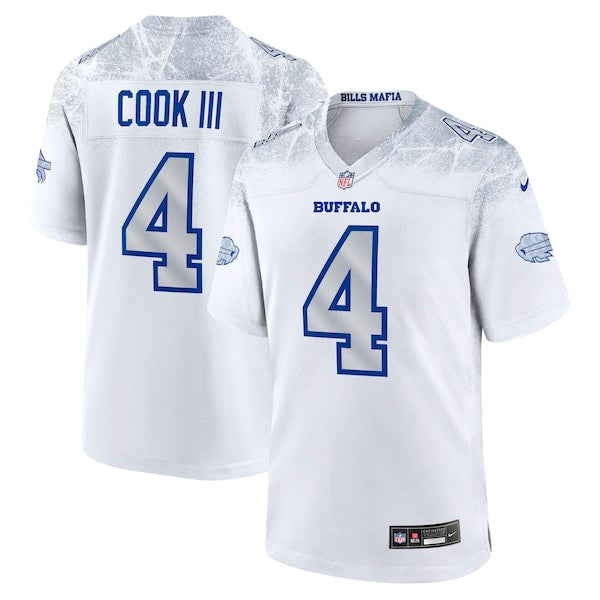 James Cook III Buffalo Bills Nike 2025 Rivalries Collection Game Jersey - White