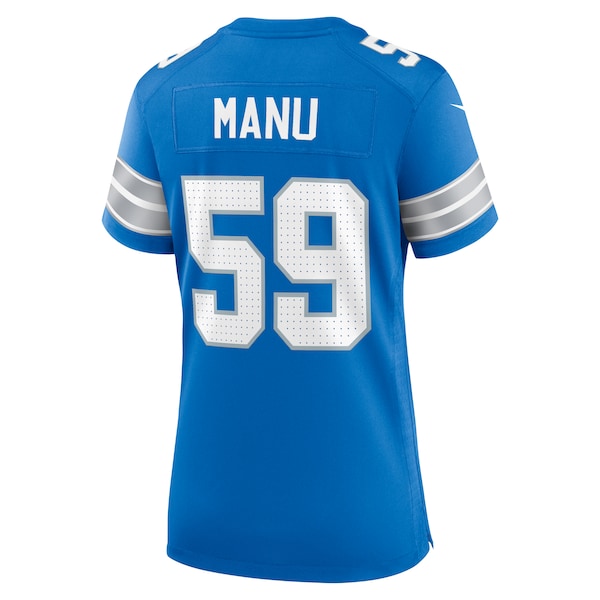 Giovanni Manu Detroit Lions Nike Women's Team Game Jersey -  Blue
