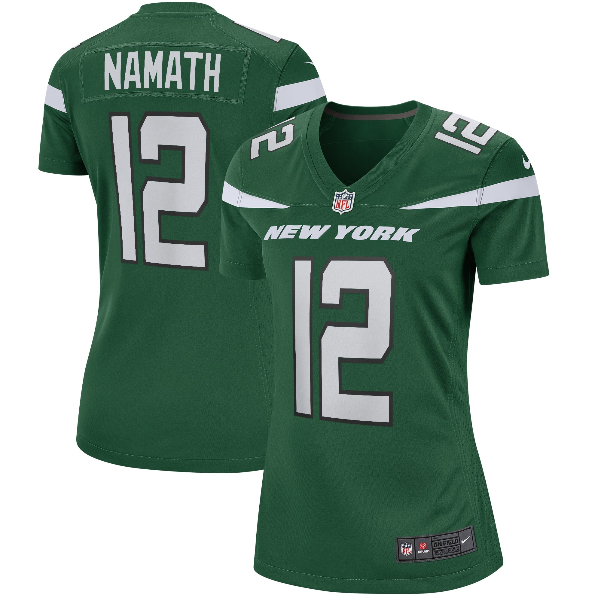 Joe Namath New York Jets Nike Women's Legacy Retired Player Game Jersey - White/Green