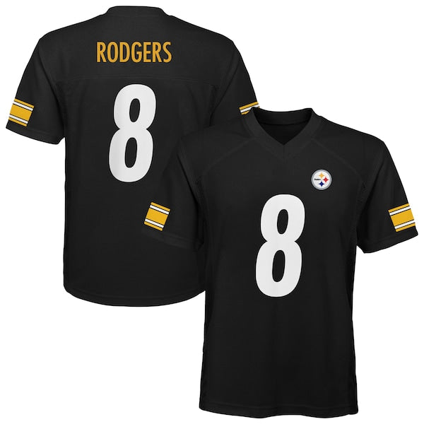 Aaron Rodgers Pittsburgh Steelers Outerstuff Youth Replica Player Jersey - Black
