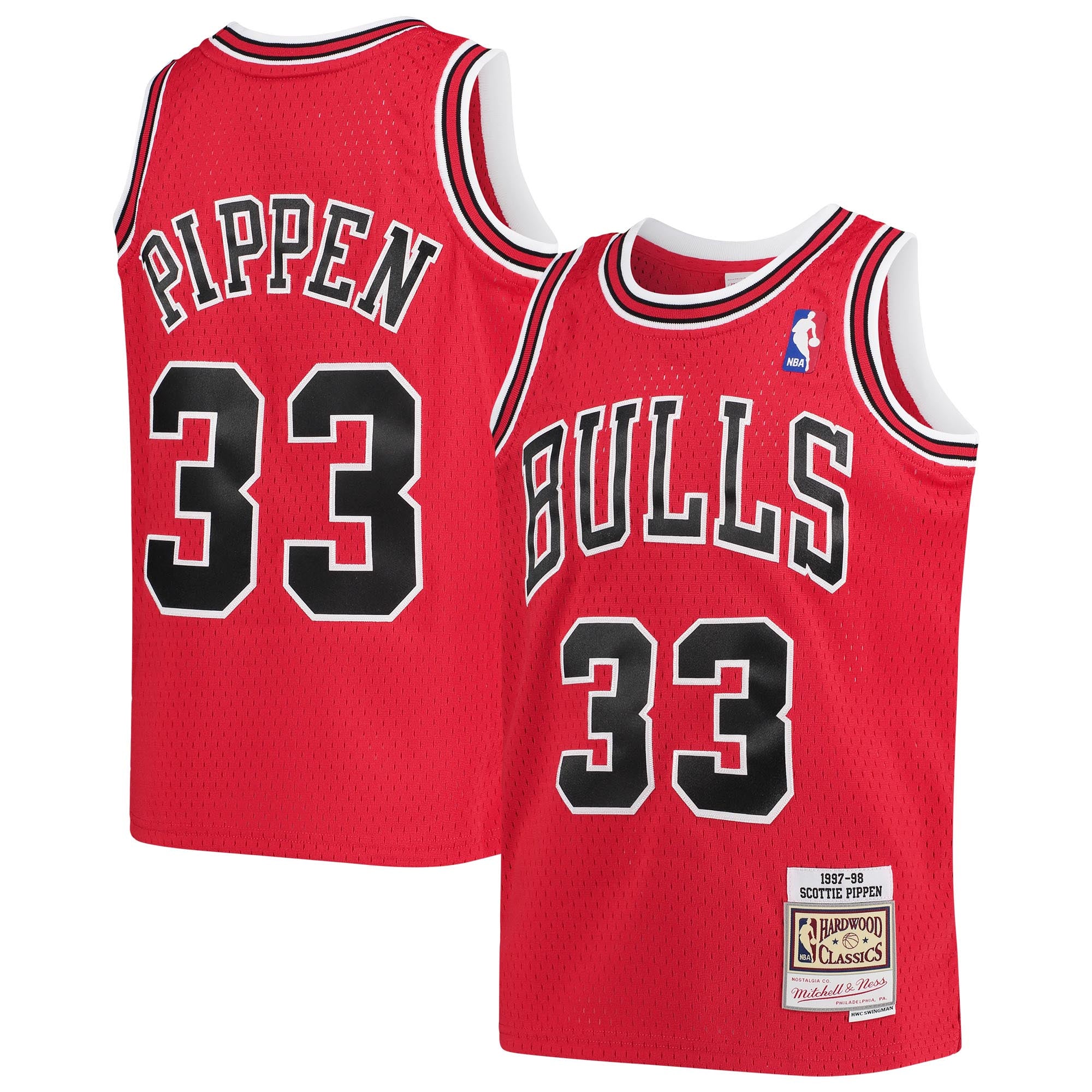 Scottie Pippen Chicago Bulls  Youth 1997/98 Hardwood Classics Swingman Jersey - White/Red/Black