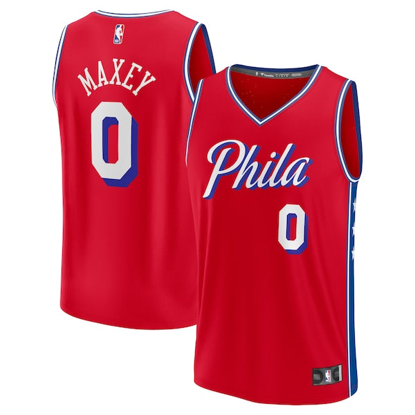 Tyrese Maxey Philadelphia 76ers  Youth Fast Break Player Jersey - Statement Edition - Red