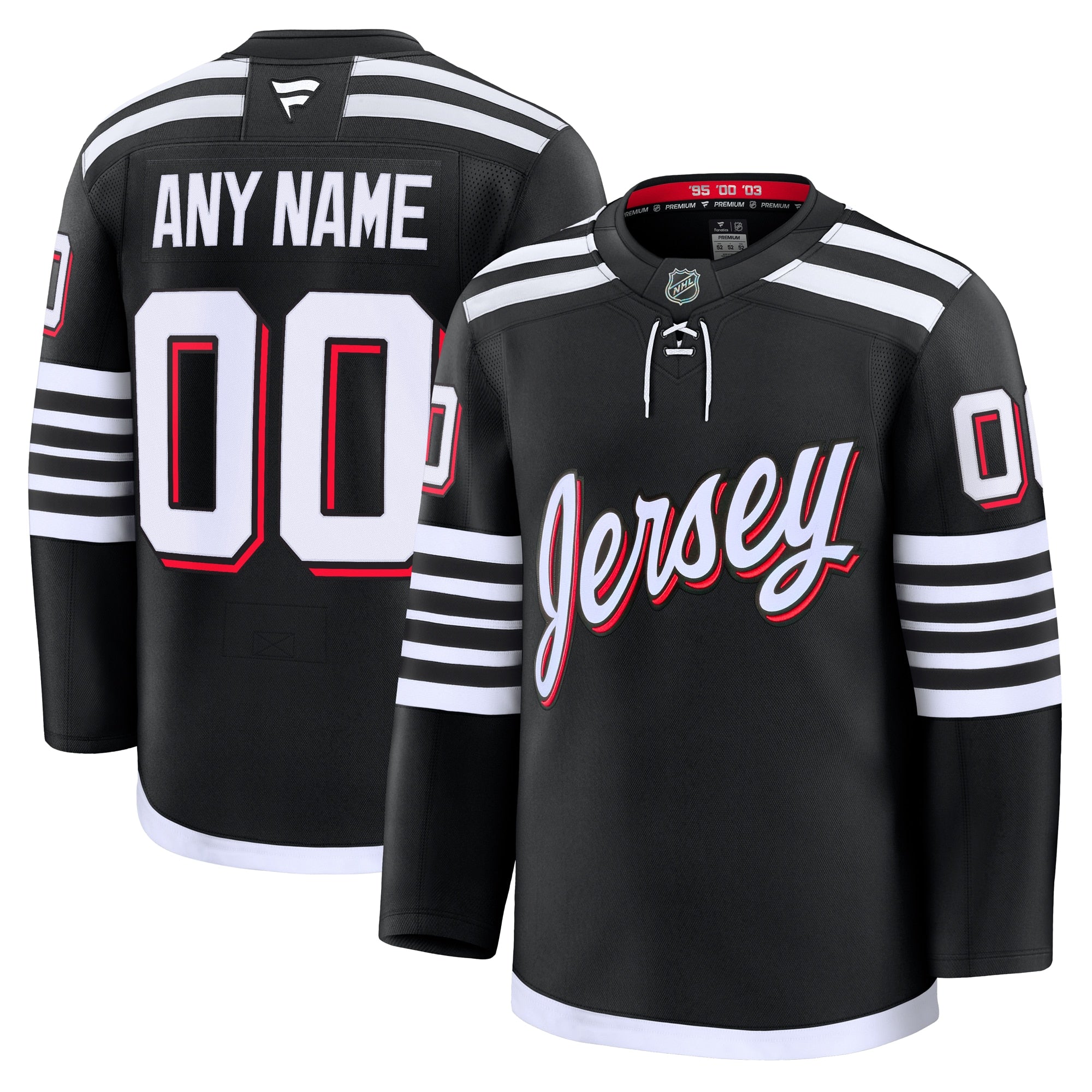 New Jersey Devils  Away Premium Custom Jersey - White/Black/Red