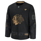 Chicago Blackhawks  2024 Military Appreciation Personalized Long Sleeve Practice Jersey - Black