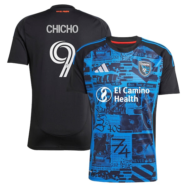 Cristian Arango San Jose Earthquakes adidas 2025 Headliner Replica Player Jersey - Black