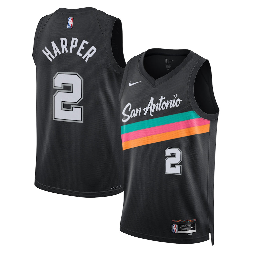 Dylan Harper San Antonio Spurs Nike Youth 2025/26 City Edition Swingman Jersey - Black