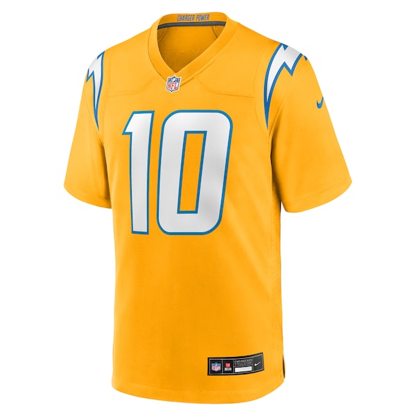 Justin Herbert Los Angeles Chargers Nike Youth Alternate Charger Power Game Player Jersey - Gold/Navy