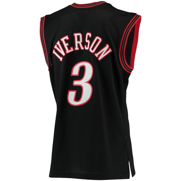 Allen Iverson Philadelphia 76ers 2000/01 Big & Tall Hardwood Classics Swingman Jersey - Black/Red/Royal/White