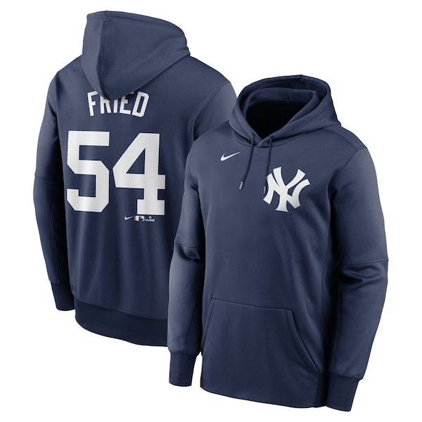 Max Fried New York Yankees Nike Name & Number Pullover Hoodie - Navy