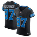 Aidan Hutchinson Detroit Lions Nike Alternate Vapor F.U.S.E. Elite Jersey - Black/Blue