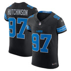 Aidan Hutchinson Detroit Lions Nike Alternate Vapor F.U.S.E. Elite Jersey - Black/Blue
