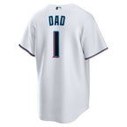Miami Marlins Nike #1 Dad Home Replica Jersey - White