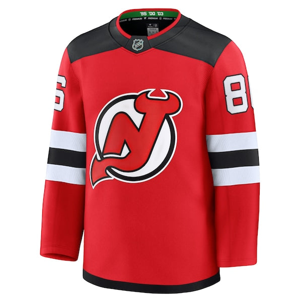 Jack Hughes New Jersey Devils  Home Premium Jersey - Red/White/Black