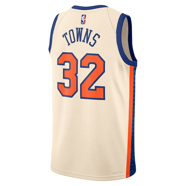Karl-Anthony Towns New York Knicks Nike Unisex 2025/26 Swingman Jersey - Cream - City Edition