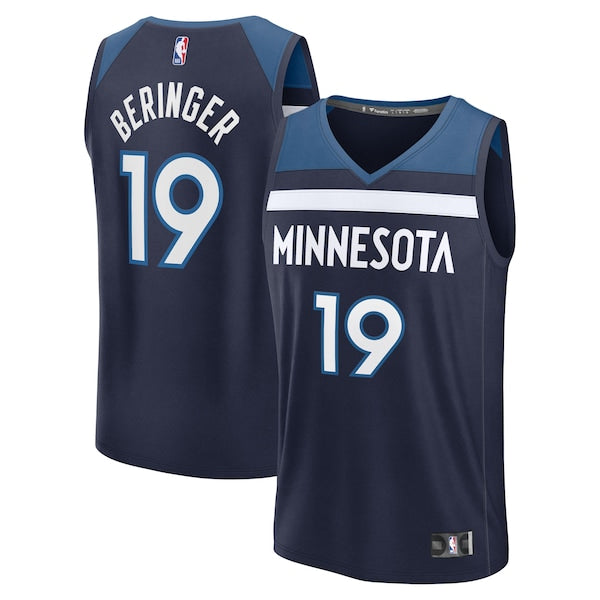 Joan Beringer Minnesota Timberwolves  Youth 2025 NBA Draft First Round Pick Fast Break Replica Jersey - Icon Edition - Navy