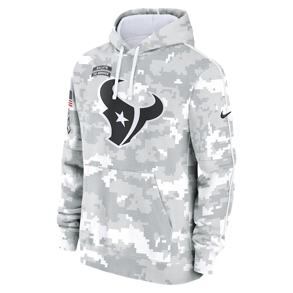 Houston Texans Nike 2024 Salute to Service Club Fleece Pullover Hoodie - Arctic Camo