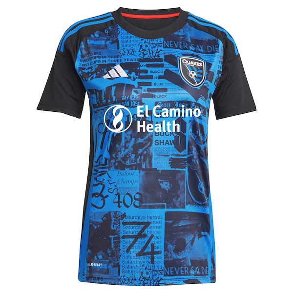San Jose Earthquakes adidas Women's 2025 Headliner Replica Custom Jersey - Black