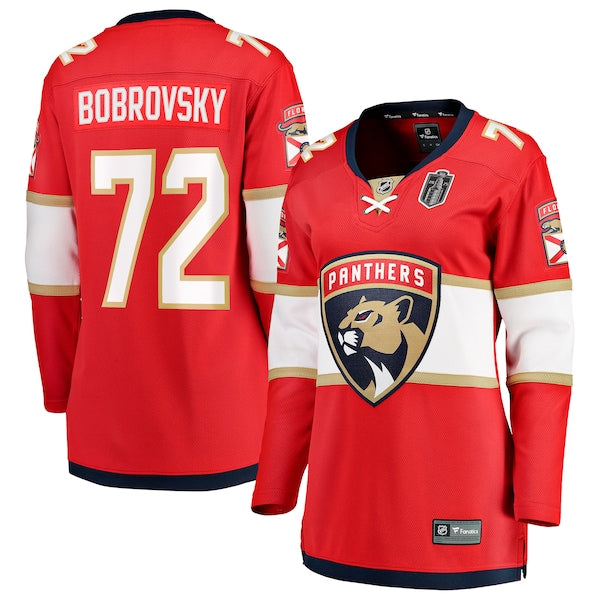 Sergei Bobrovsky Florida Panthers  Women's 2025 Stanley Cup Final Home Breakaway Player Jersey - Red