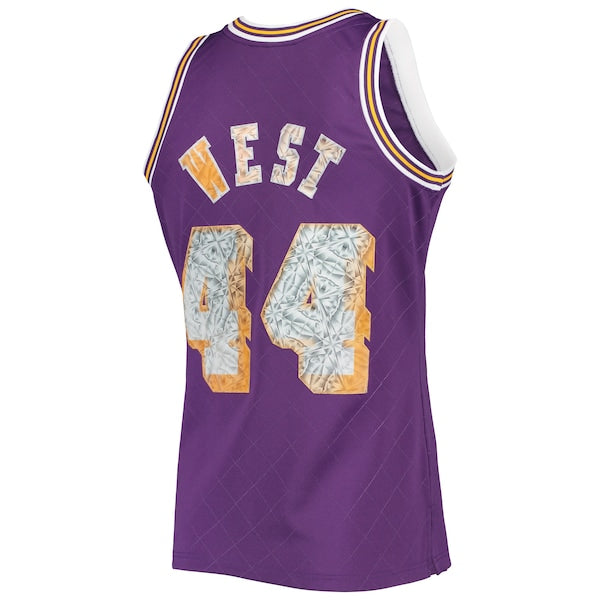 Jerry West Los Angeles Lakers 1971/72 Hardwood Classics NBA 75th Anniversary Diamond Swingman Jersey - Purple