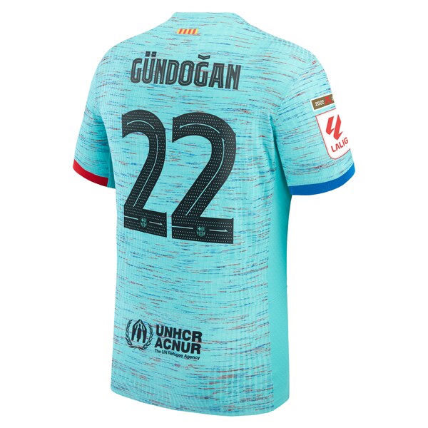 Ilkay Gündogan Barcelona Nike 2023/24 Third Authentic Jersey - Aqua/Royal/White