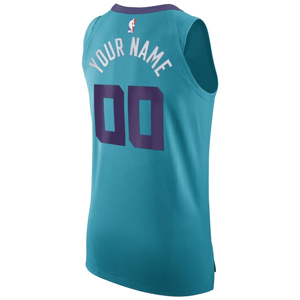 Charlotte Hornets Jordan Brand Authentic Custom Jersey Teal - Icon Edition