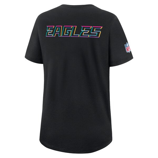 Philadelphia Eagles Nike Women's 2025 NFL Crucial Catch Tri-Blend Dri-FIT T-Shirt - Black