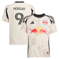 Lewis Morgan New York Red Bulls adidas Youth 2025 Stone Kit Replica Player Jersey - Tan