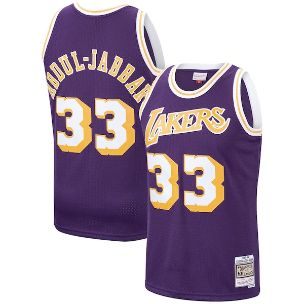 Kareem Abdul-Jabbar Los Angeles Lakers  Hardwood Classics Swingman Jersey - Purple/Gold