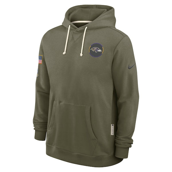 Baltimore Ravens Nike 2025 Salute to Service Sideline Standard Issue Dri-FIT Hoodie - Olive