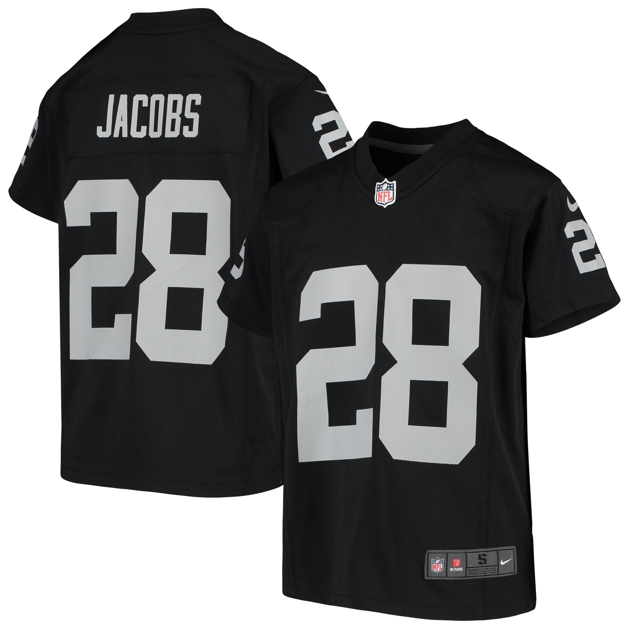 Josh Jacobs Las Vegas Raiders Nike Youth Color Rush Game Jersey - White/Black