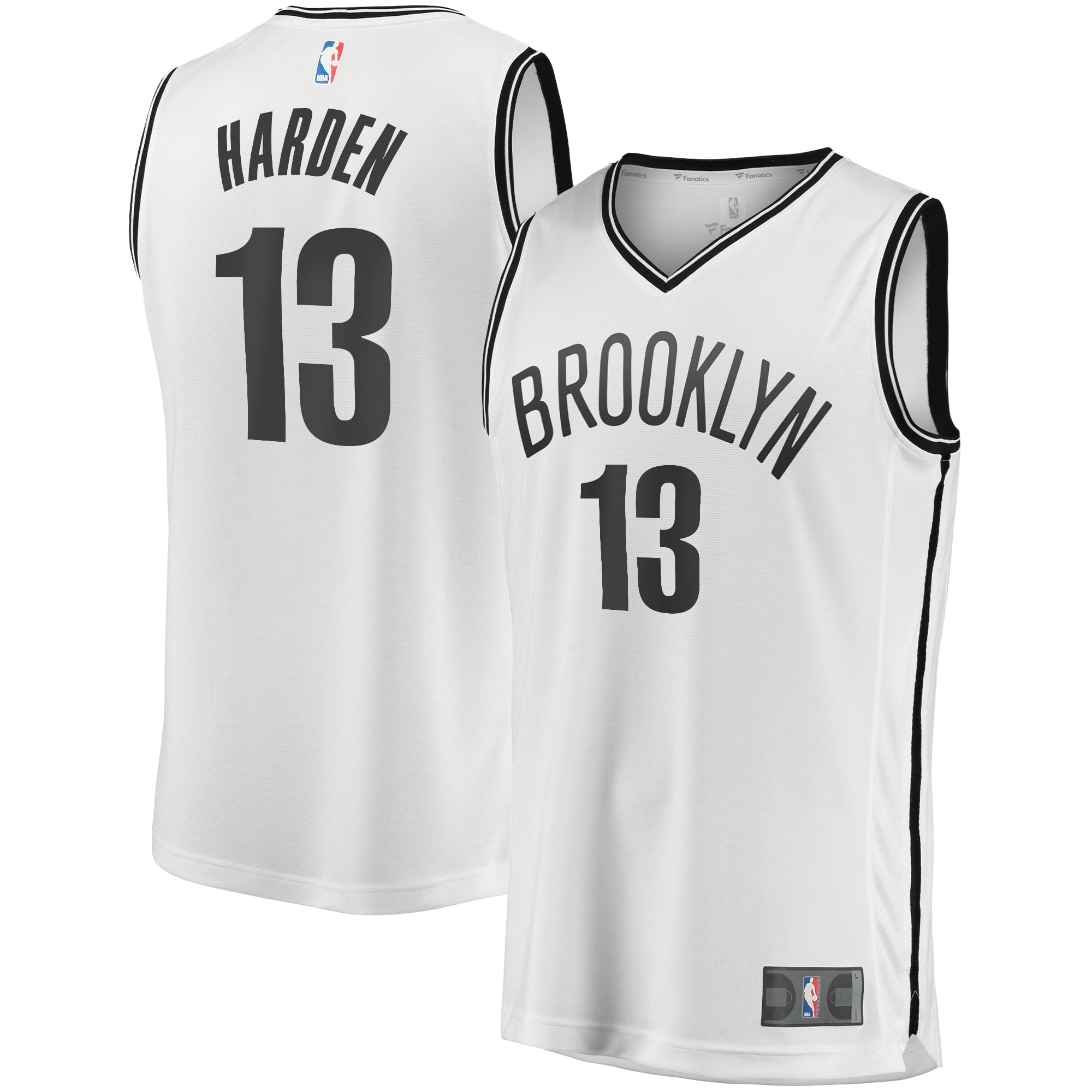 James Harden Brooklyn Nets  Fast Break Replica Jersey Charcoal - Statement Edition/White