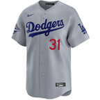 Tyler GlasnowLos Angeles Dodgers Nike 2025 World Series Champions Home Replica Jersey - Grey