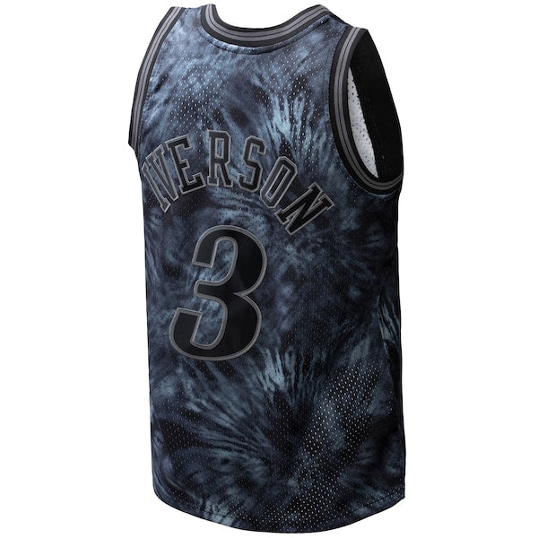 Allen Iverson Philadelphia 76ers Hardwood Classics 1997/98 Tie-Dye Swingman Jersey - Black