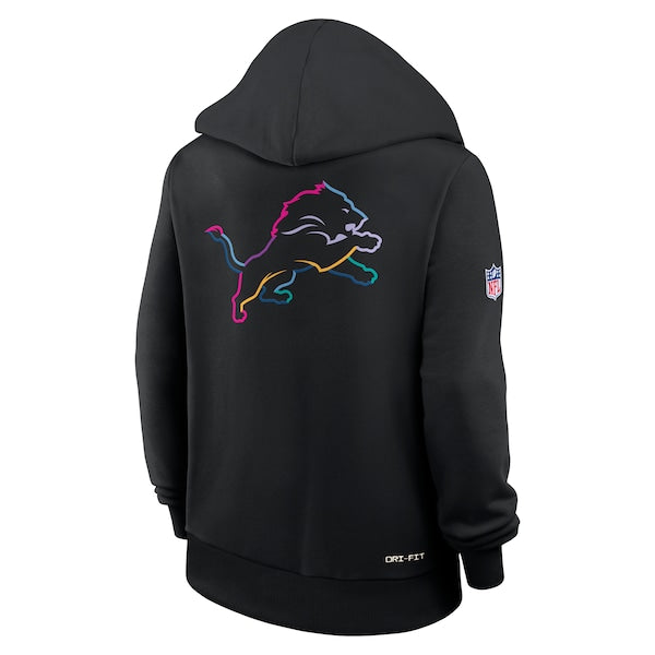 Detroit Lions Nike Women's 2025 NFL Crucial Catch Sideline Standard Issue Dri-FIT Hoodie - Black