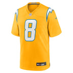 Omarion Hampton Los Angeles Chargers Nike Alternate Charger Power Game Player Jersey - Gold/Powder Blue