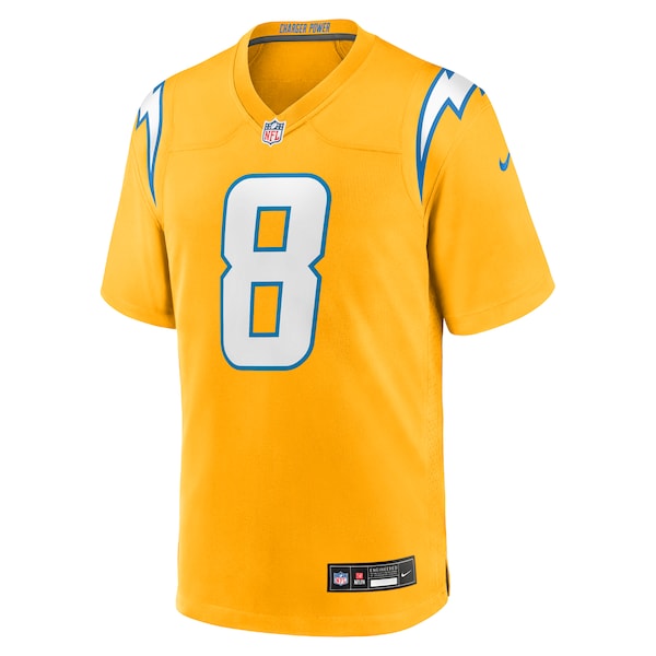 Omarion Hampton Los Angeles Chargers Nike Alternate Charger Power Game Player Jersey - Gold/Powder Blue